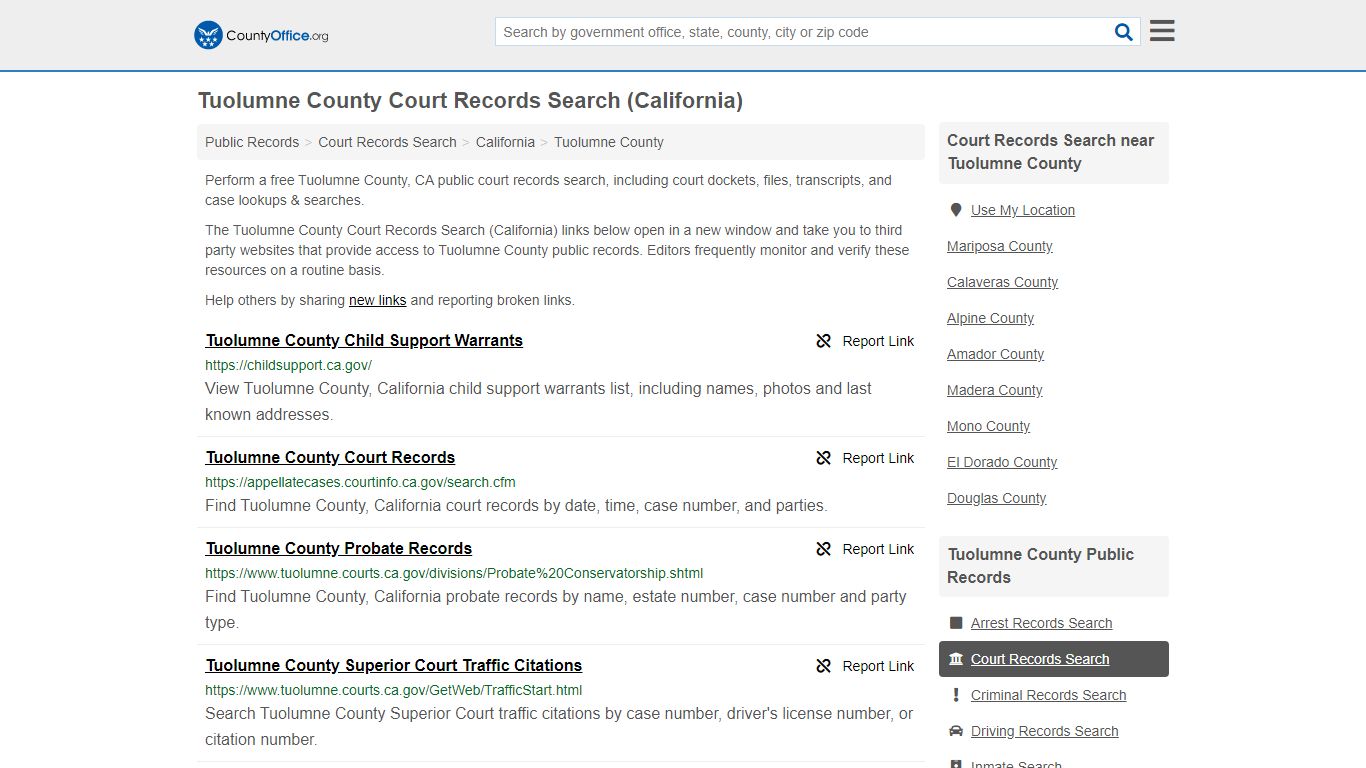 Court Records Search - Tuolumne County, CA (Adoptions ...