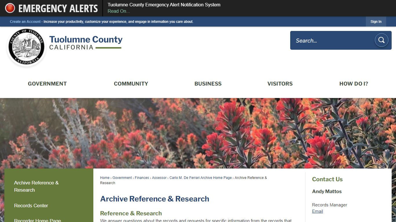 Archive Reference & Research | Tuolumne County, CA ...